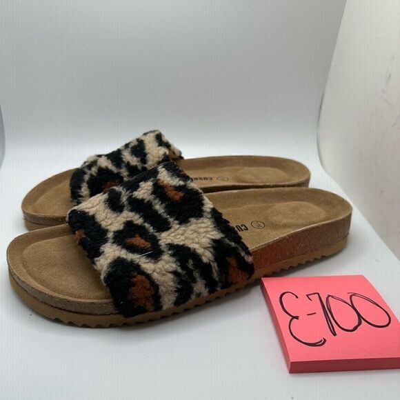 CUSHIONAIRE Women's Cork footbed Slide Sandal with +Comfort 11 LEOPARD - Picture 4 of 8